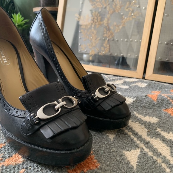 COACH Black Leather Heels - Picture 2 of 5